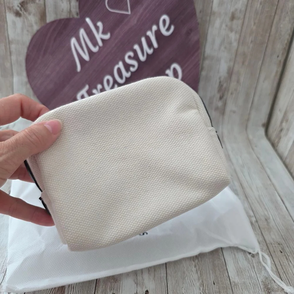 Michael Kors Beige Black Cosmetic Bag